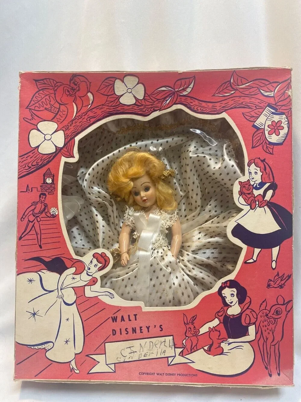 WALT DISNEY 1950’s SLEEPY EYE CINDERELLA DOLL DUCHESS DOLL CORP